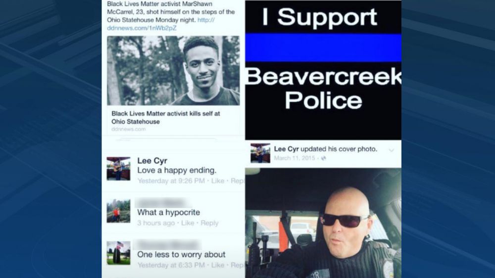 Cop placed on leave after comment about activist's suicide