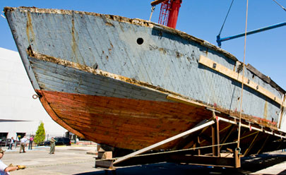 WW2 Museum's patrol torpedo boat nearly restored; rides on lake planned