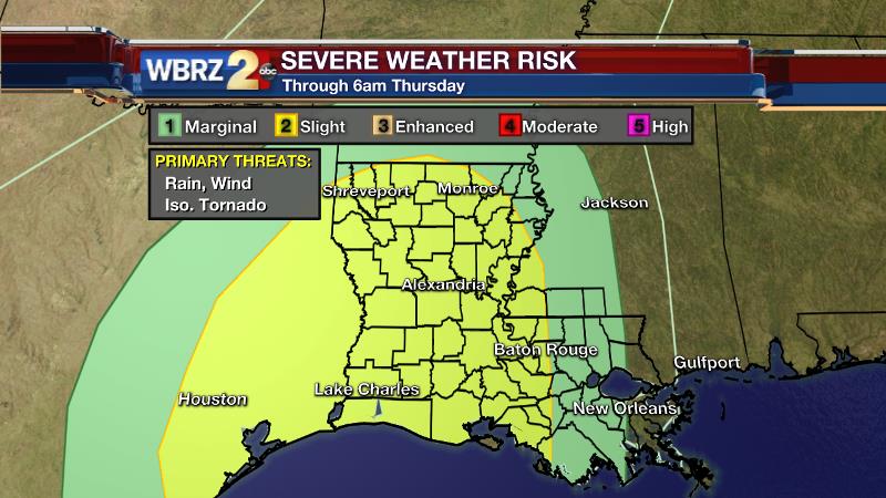 Increased threat for severe weather today, heavy rain tomorrow