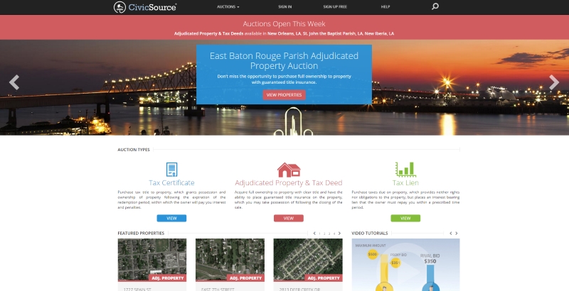 New Orleans to hold online property auction