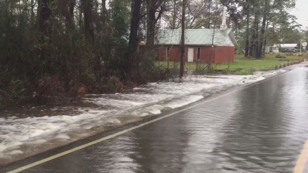 Hwy 22 became a flowing river Friday morning