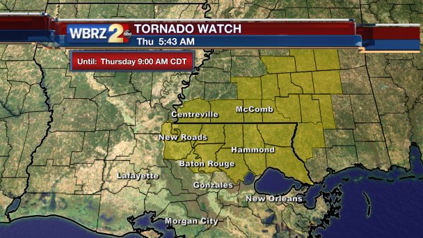 Tornado watch in effect until 9 am