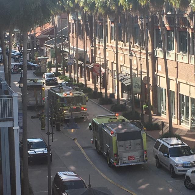 Authorities responding to reported fire at Perkins Rowe