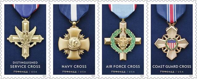 For Memorial Day, new stamps showing Service Cross Medals