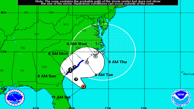 Tropical Storm Bonnie has slowed down, for now
