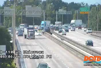 Lanes of I-110 South at Chippewa now open after blocked from accident