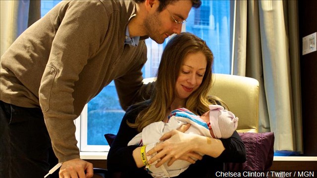 Chelsea Clinton gives birth to second child, son Aidan