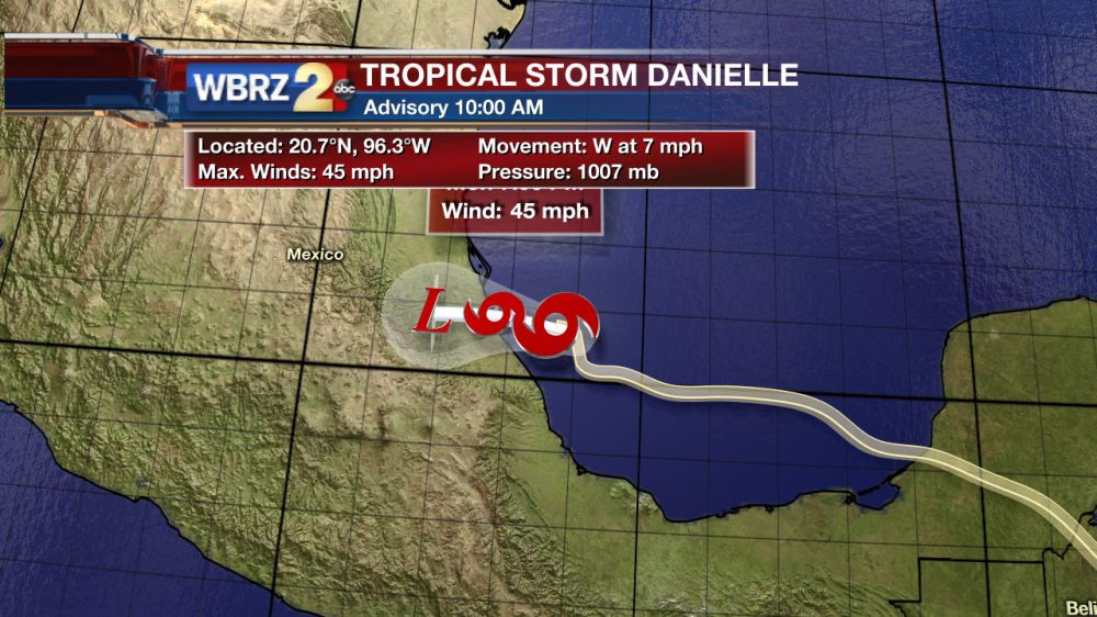 Tropical Storm Danielle forms off Mexico's eastern coast