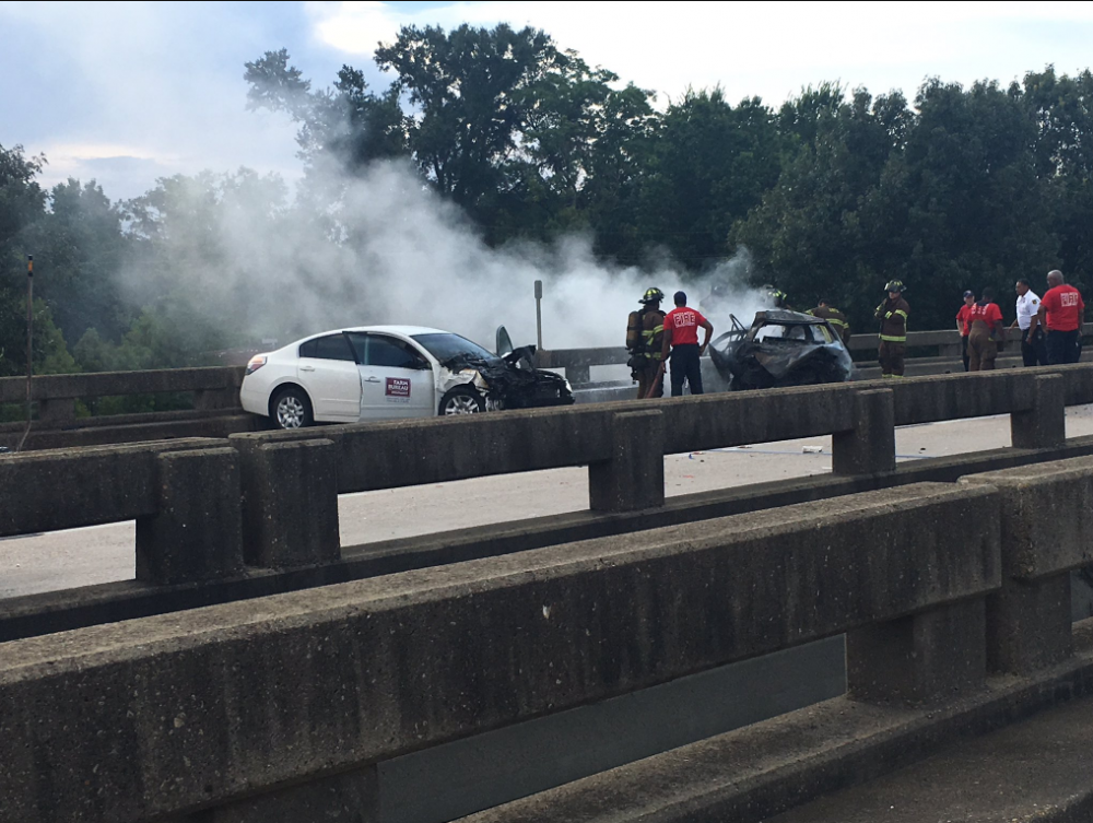 One person dead after fiery crash; I-110 South remains closed