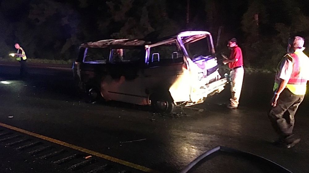 Car fire closes I-12 overnight