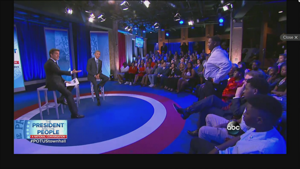 Cameron Sterling addresses President at town hall on race