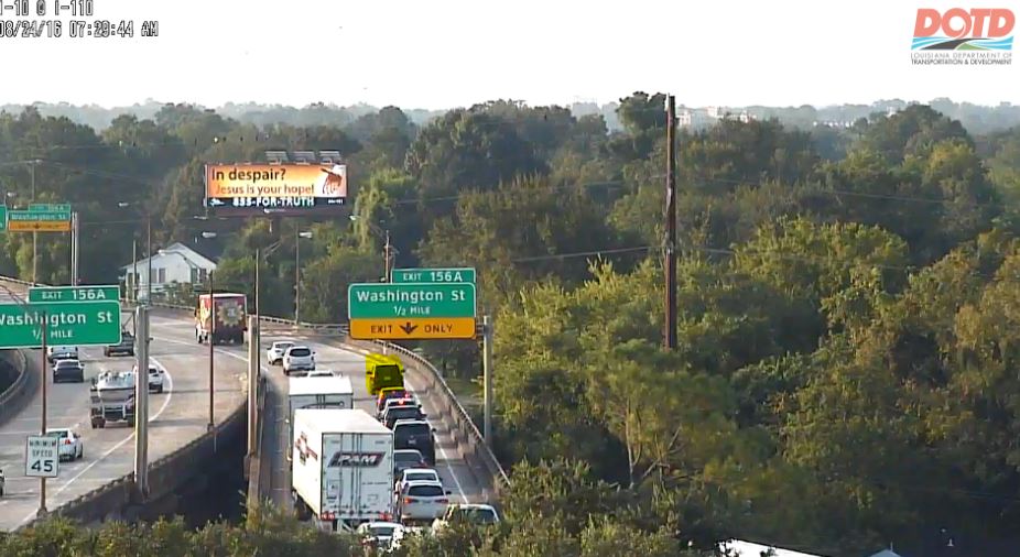 Lane blocked on I-10 eastbound due to an accident