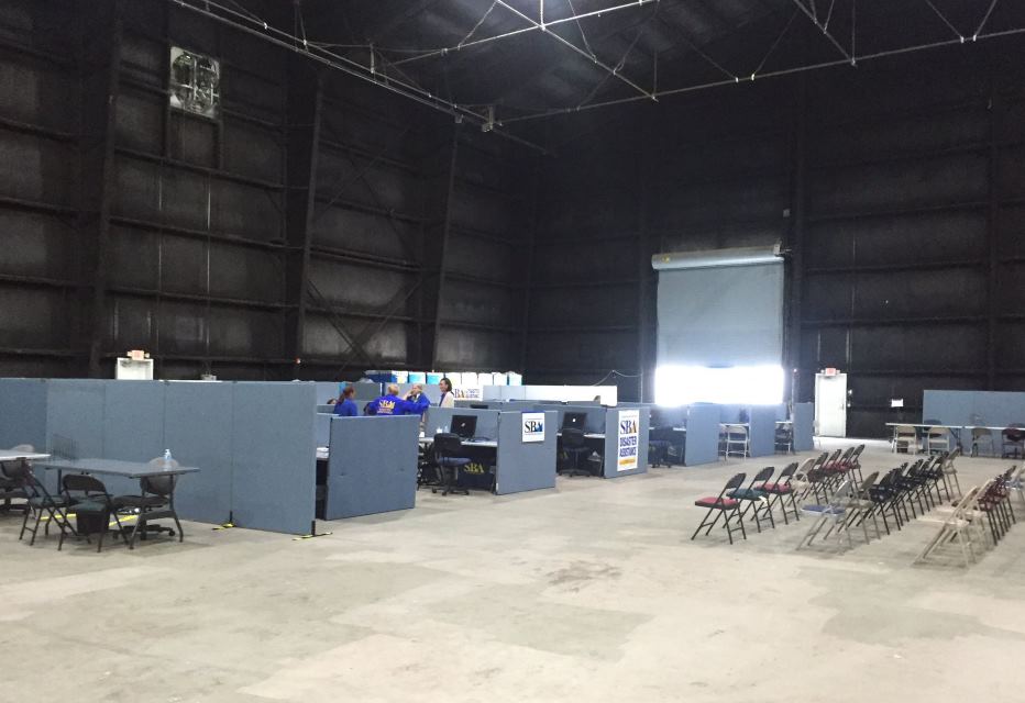 Sound stage used for Tom Cruise production now flood recovery center
