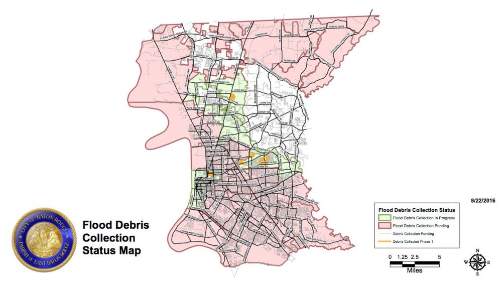 New active service areas added as Baton Rouge debris removal underway
