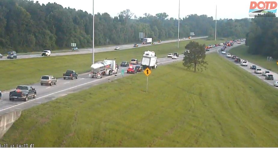 One lane blocked due to accident on I-10