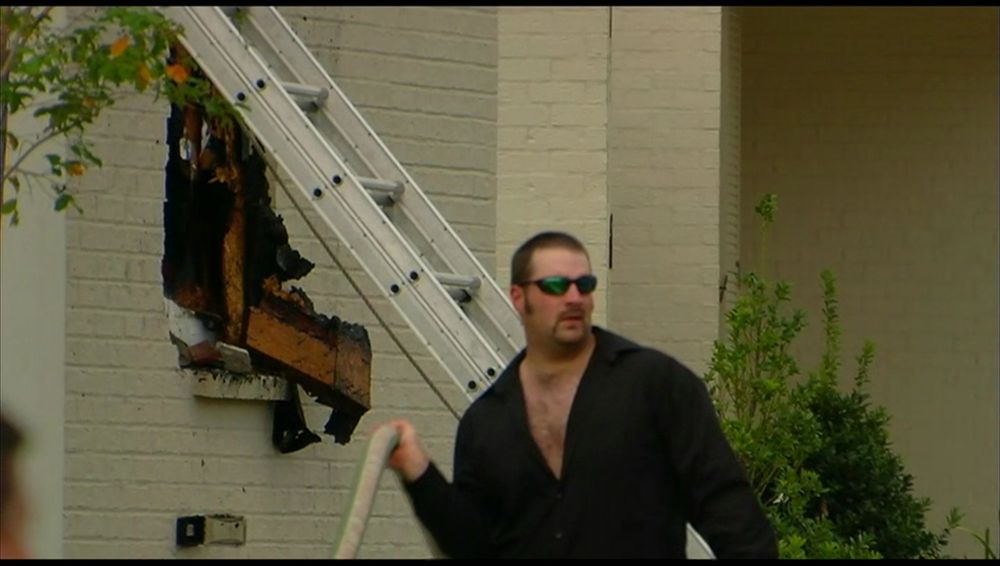 Firefighter treated at scene of blaze Monday