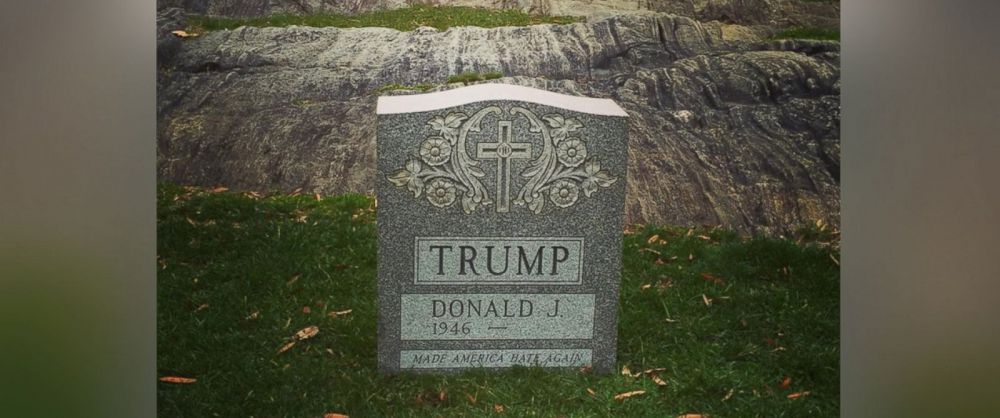 NYC 'Trump Tombstone' on display after police confiscate it