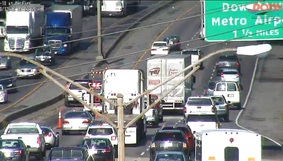 Accident closes left lane of I-10 WB