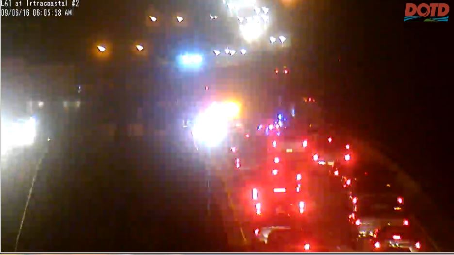 All lanes open on LA 1, delays remain on I-10