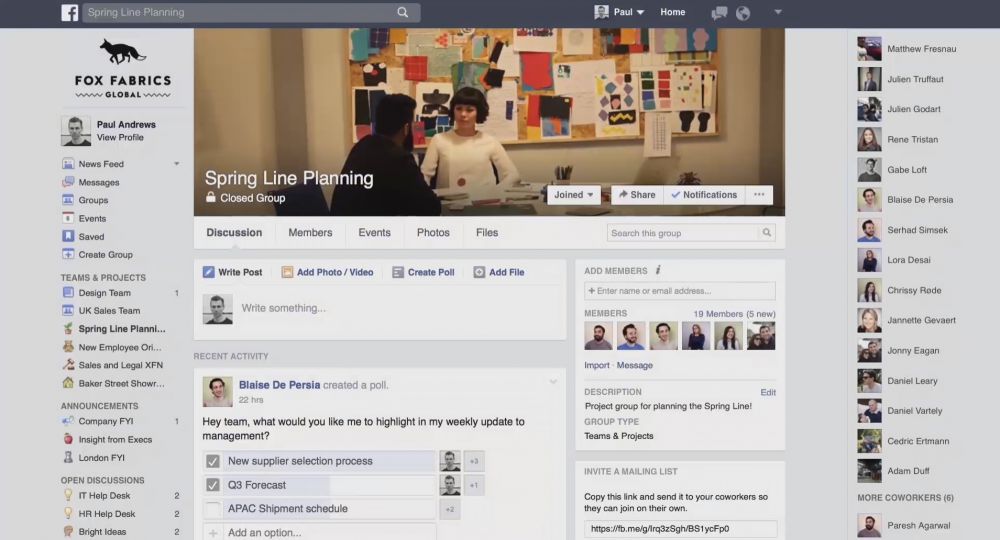 Facebook launches new business  version called Workplace