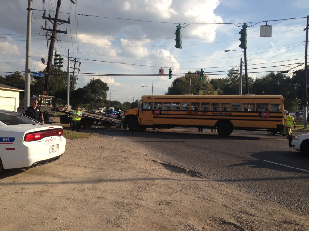 BRPD working crash involving school bus, dump truck
