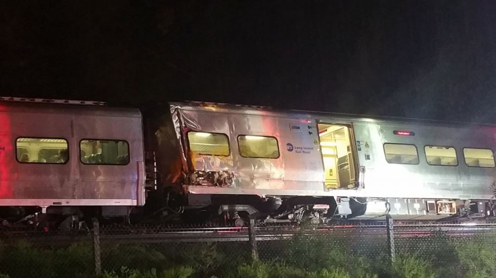 New York Governor: Trains side-swiped each other, causing derailment
