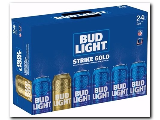Gold Bud Light cans offer chance at lifetime Super Bowl tickets