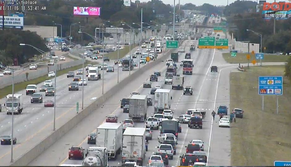 Lanes open following accident near I-10 west at College Drive exit