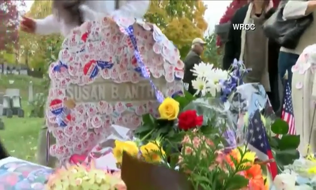 Steady crowd marks election day at Susan B. Anthony's grave