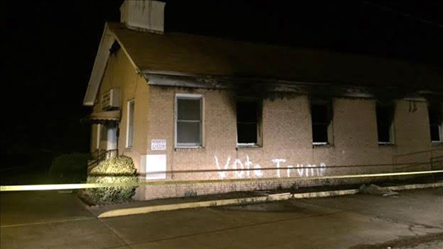 Fire marshal: Politics unlikely motive in 'Vote Trump' arson