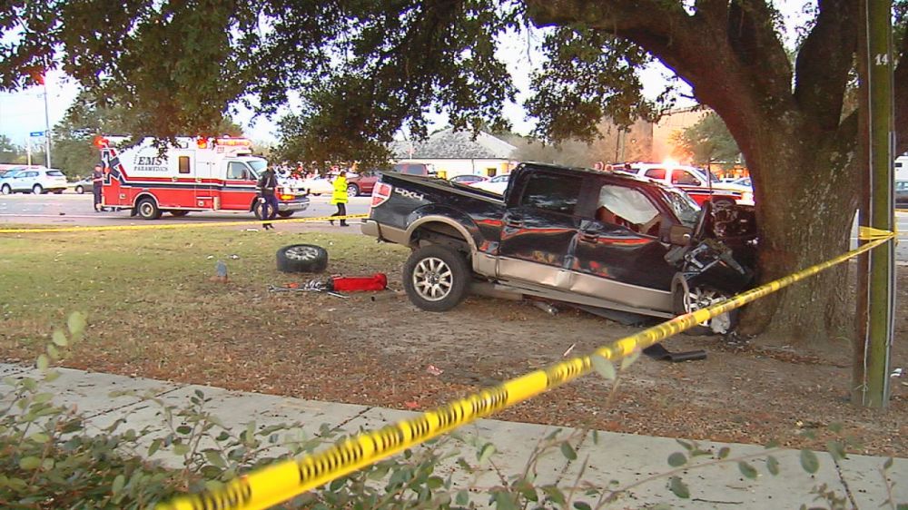Driver in critical condition following collision with tree