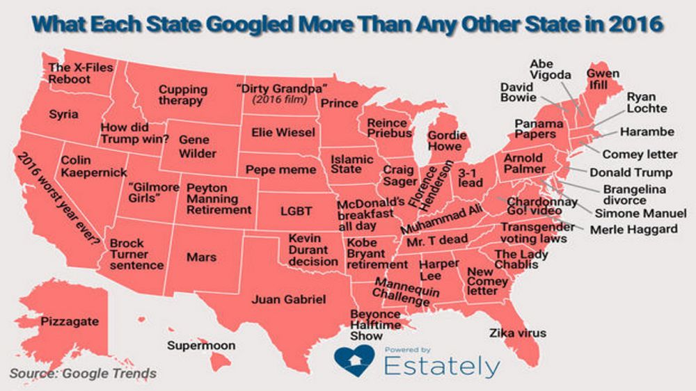 What Louisiana Googled more than any other state in 2016 is...