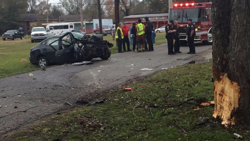 Two injured after car strikes tree on West Brookstown Drive