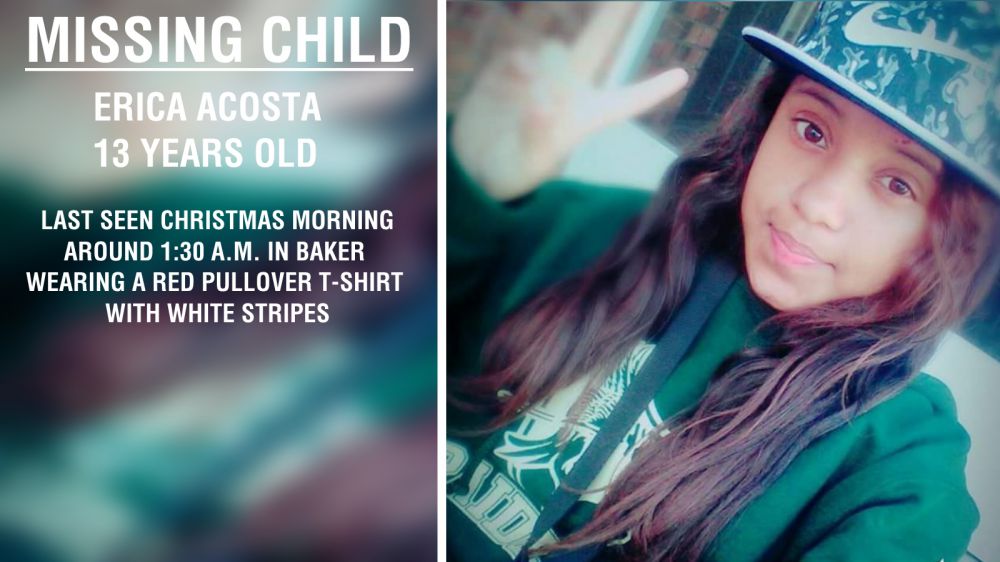 Missing 13-year-old found by Baker Police, says she is safe