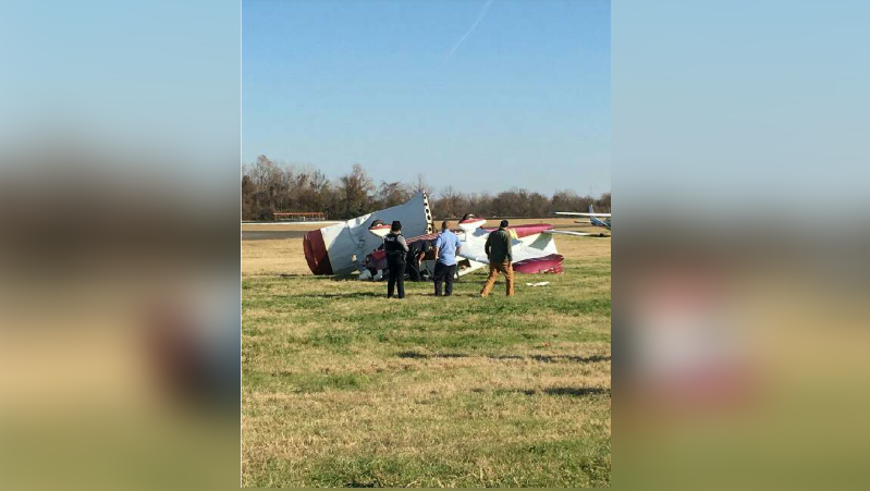 Pilot injured when small plane flips while landing