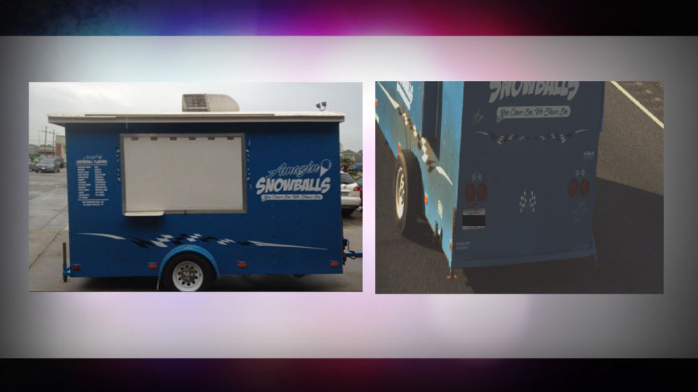 Information sought on stolen snowball trailer from Ascension Parish