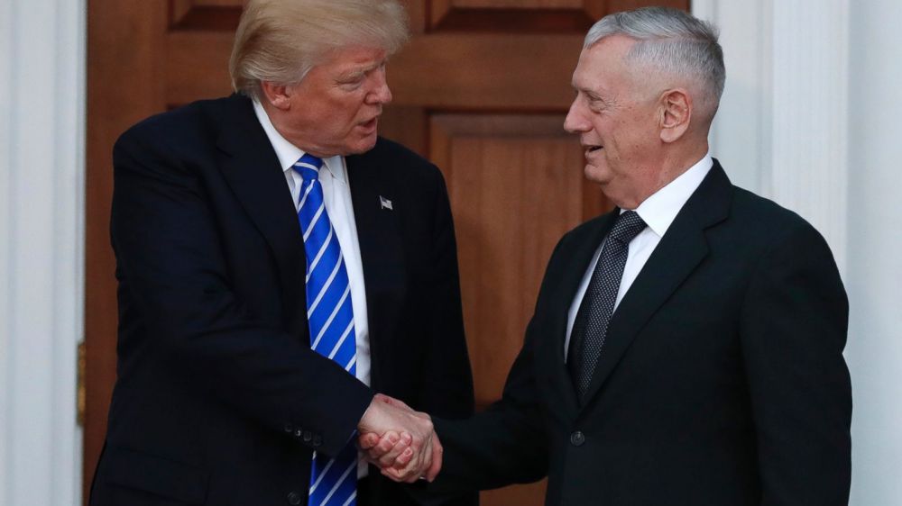 Trump officially announces Pentagon pick Mattis