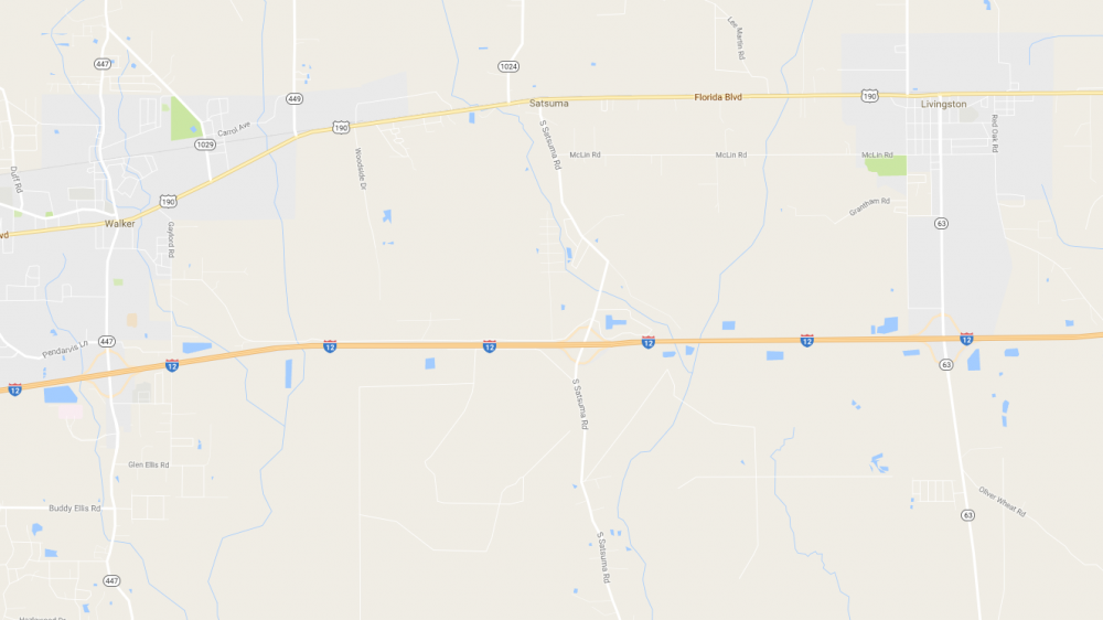 Nightly lane closures for I-12 west between Walker and Livingston next week