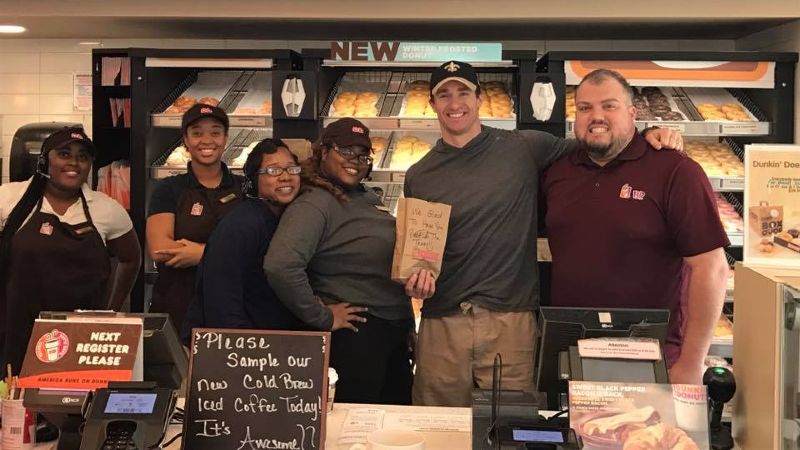 Drew Brees becomes owner of 3 Baton Rouge Dunkin' Donuts