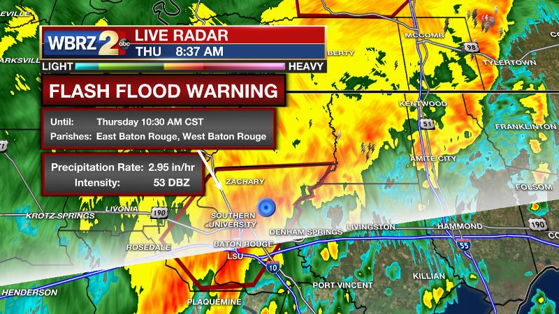 UPDATE: heavy rain prompts flash flood warning in Baton Rouge