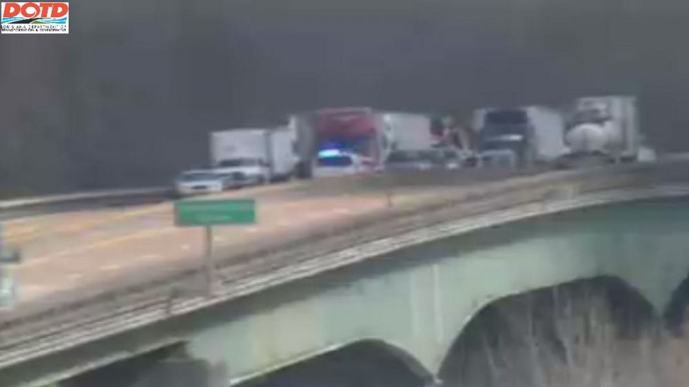 All lanes open I-10 westbound on Basin Bridge, delays from earlier accident are five miles long.