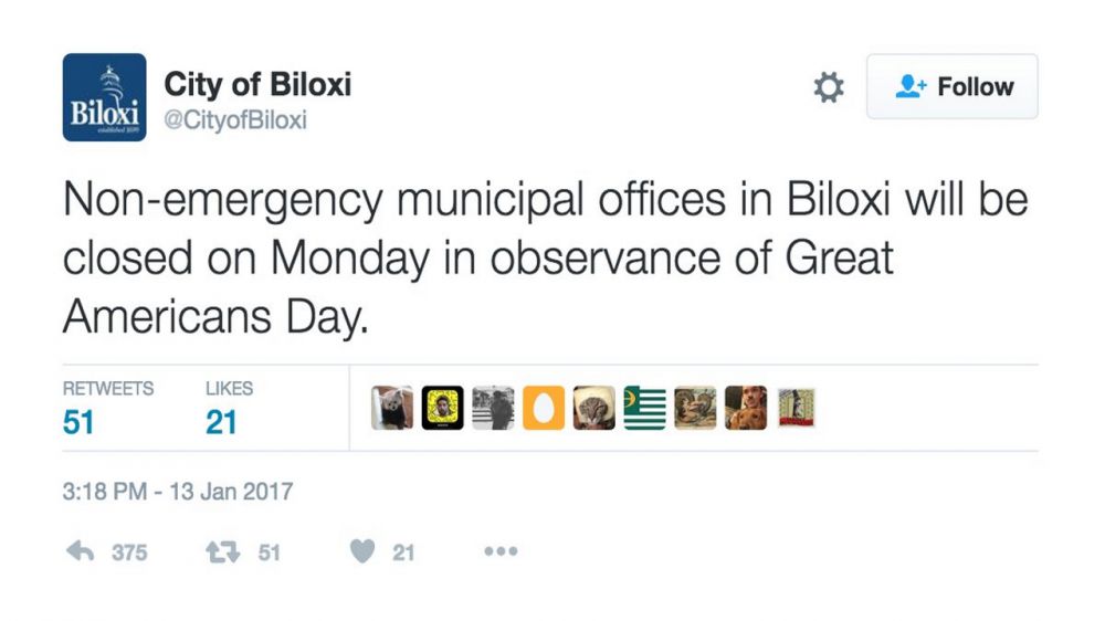 Mississippi city renames 'Great Americans Day' to honor MLK