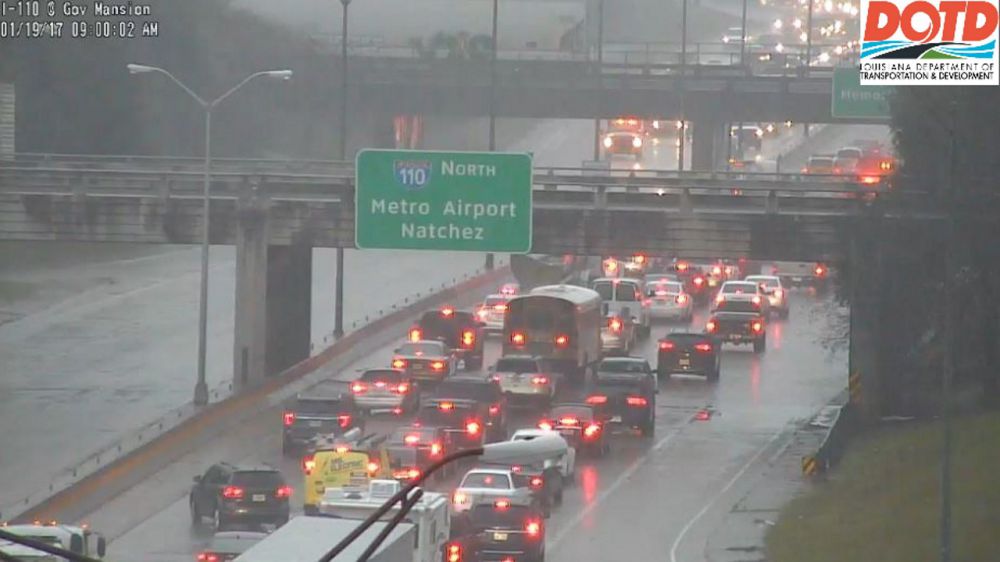 All lanes now open on I-110 at the Governor's Mansion curve