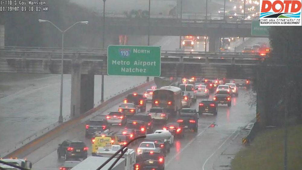 Flooding closes multiple lanes on I-110 SB and I-110 NB