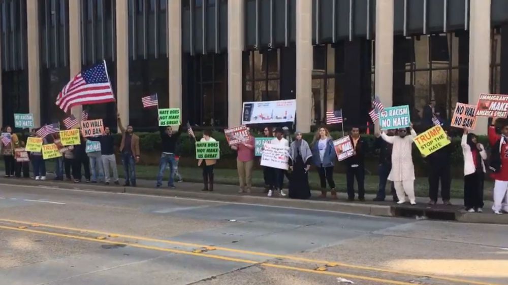 Protesters gather outside federal court in downtown BR Friday
