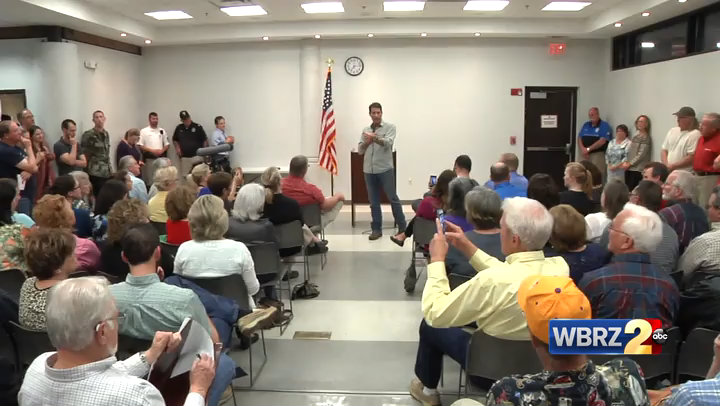 Sparks fly at town hall meeting with Congressman Garret Graves