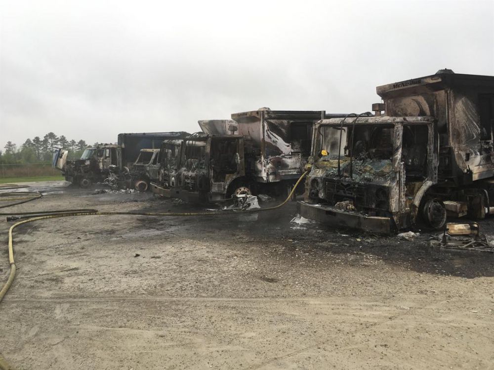Waste trucks catch fire at Duson waste plant