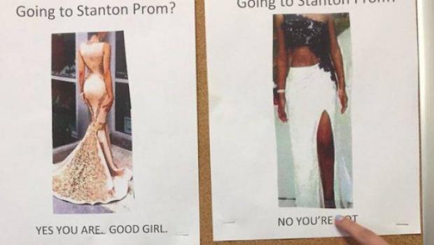 Prom dress posters at Florida school draw criticism