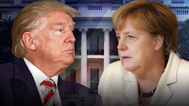 Trump and Merkel's awkward handshake moment