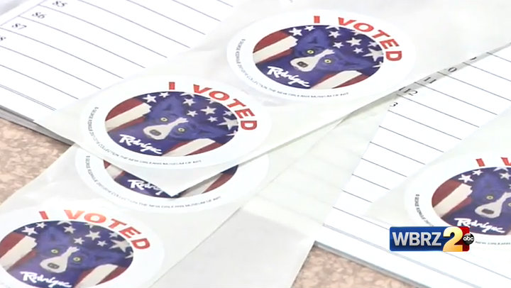 The Blue Dog 'I Voted' sticker considered collector's item